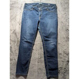 Silver Jeans Suki Mid Super Skinny Jeans Women's Plus Size 22/31 Dark Wash